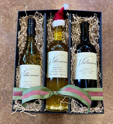 3 Bottle Wine & Olive Oil Gift Box